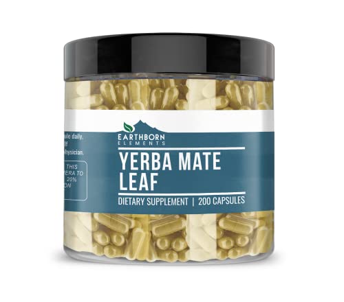 Earthborn Elements Yerba Mate Leaf 200 Capsules, Pure & Undiluted, No Additives Earthborn Elements buy supplements canada