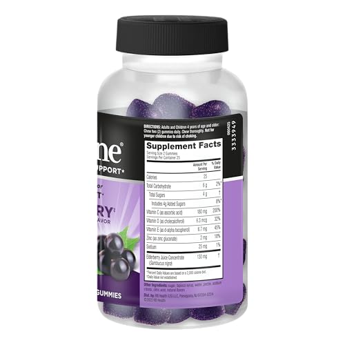 Airborne Elderberry + Zinc & Vitamin C Gummies For Adults, Immune Support Vitamin D & Zinc Gummies With Powerful Antioxidant Vitamins C D & E Airborne buy supplements canada