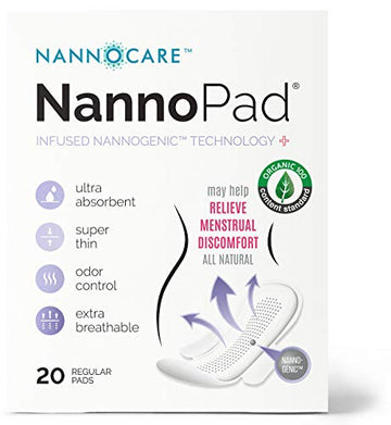 NannoPad Regular Pads for Women - Nannocare Certified Organic Cotton Pads - Pads with Wings NannoPad buy supplements canada