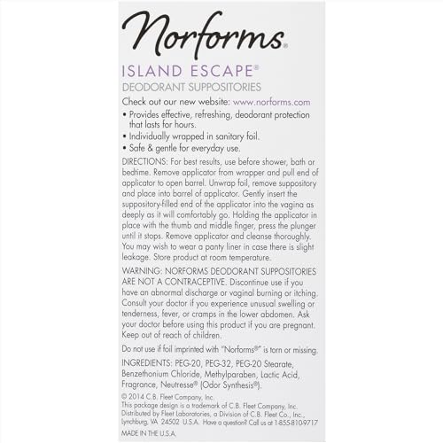 Norforms Feminine Deodorant Suppositories, Long Lasting Odor Control, Tropical Splash Scent Norforms buy supplements canada