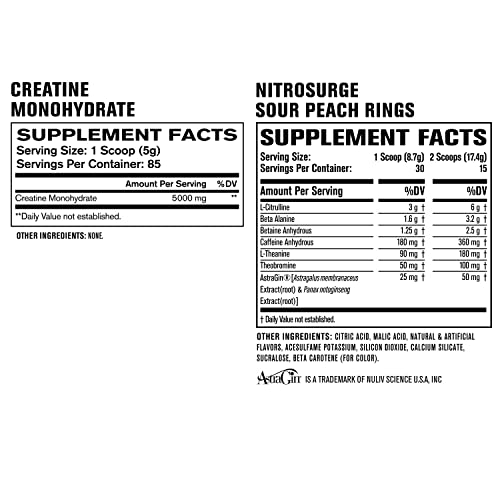 Jacked Factory Nitrosurge Pre-Workout in Sour Peach Rings & Creatine Monohydrate Jacked Factory buy supplements canada