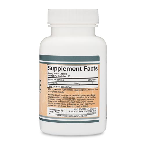 Berberine Supplement 500mg, 60 Capsules (Third Party Tested, Manufactured in The USA Double Wood Supplements buy supplements canada