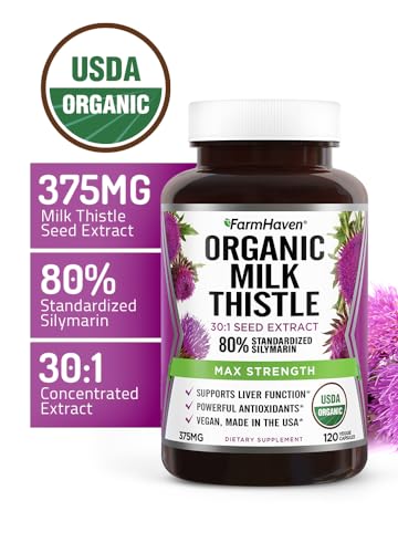 FarmHaven USDA Organic Milk Thistle Capsules | 11250mg Strength | 30X Concentrated FarmHaven buy supplements canada