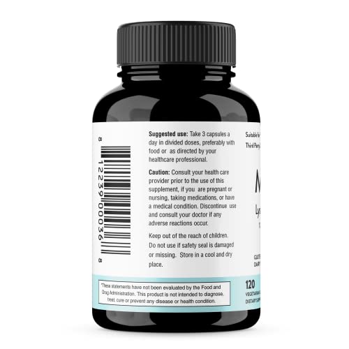 Sandhu's Magnesium Glycinate Lysinate | 120 Easy to Swallow Chelated Vegan Capsules | Magnesium Lysine Chelate Supplement for High Absorption | for Best Sleep, Leg Cramps, Relaxation Sandhu's buy supplements canada