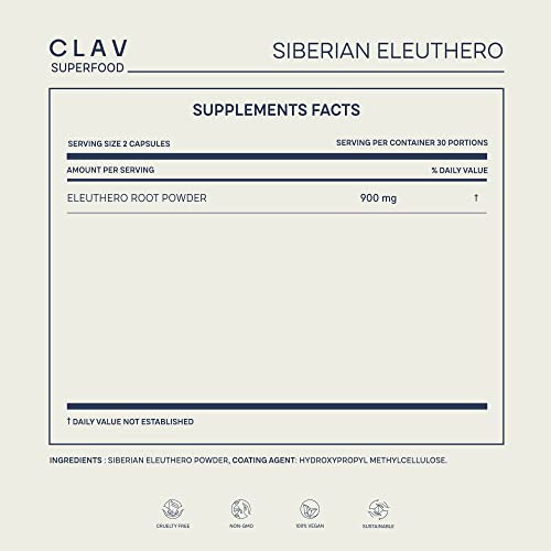CLAV® Siberian Ginseng - 900mg Eleuthero Root Powder - Energy Supplement CLAV buy supplements canada