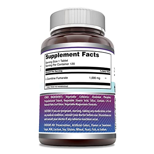 Amazing Formulas L-Carnitine Fumarate 1000Mg 120 Tablets Supplement | Amino Acid Amazing Nutrition buy supplements canada