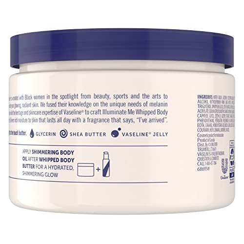 Vaseline Illuminate Me Shea Butter Whipped Body Butter for Melanin Rich Skin Provides 24 Hour Moisturization for Dry Skin 11 oz Vaseline buy supplements canada