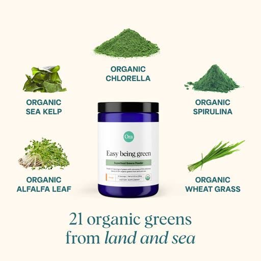 Ora Organic Greens Powder - Vegan, Gluten-Free, Organic Super Greens Drink for Energy and Detox | Antioxidants & Adaptogenic Herbs | 20+ Superfood Greens Blend - Citrus Flavor, 30 Servings Ora Organic buy supplements canada