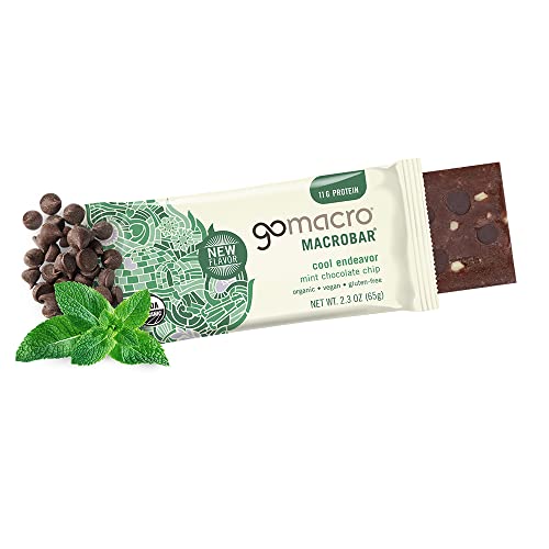 GoMacro MacroBar Organic Vegan Protein Bars - Mint Chocolate Chip, 2.3 Ounce Bars GoMacro buy supplements canada
