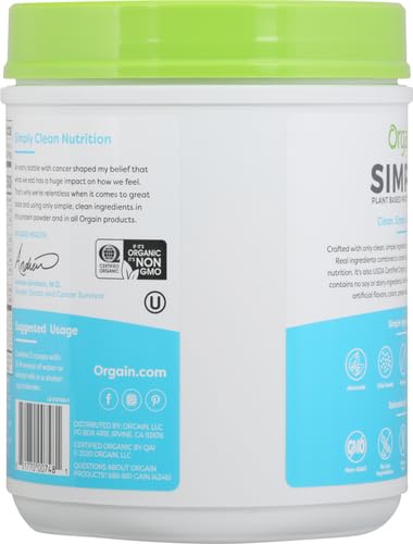 Orgain Organic Simple Vegan Protein Powder, Vanilla - 20g Plant Based Protein Orgain buy supplements canada