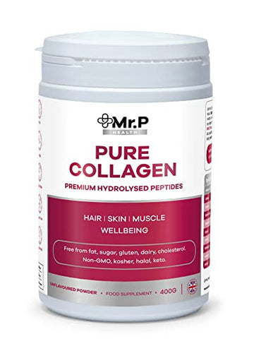Mr.P Health Pure Collagen Peptides 400g Types I III Food Supplement Unflavoured Powder MR.P Health buy supplements canada