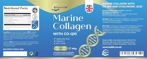 Reverse Life Marine Collagen Capsules 1200mg – with Hyaluronic Acid & Vitamin C + Q10 Reverse Life buy supplements canada