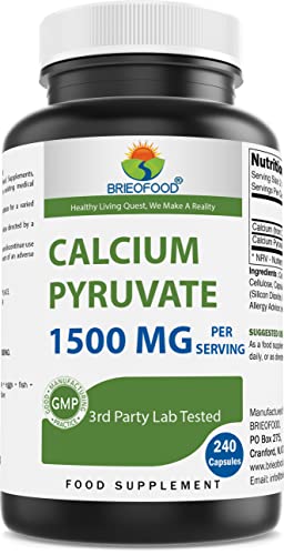 Brieofood Calcium Pyruvate 1500mg per Serving - 240 Vegetarian Capsules Brieofood buy supplements canada