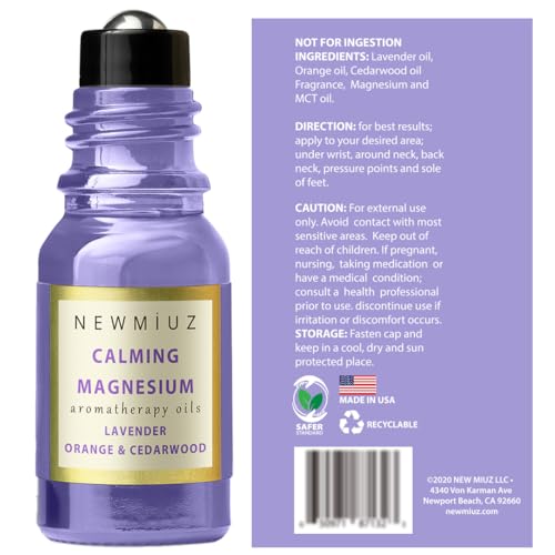 Calm Magnesium Roller Lavender Orange Cedarwood Essential Oil Roll On Calming Aromatherapy Self Care New Miuz buy supplements canada