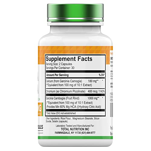 tnvitamins Garcinia Cambogia Extract Capsules (1000 MG x 60 Pills) with HCA & Chromium tnvitamins buy supplements canada