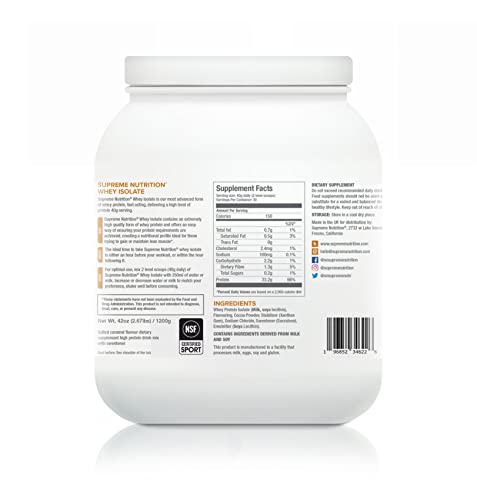 Supreme Nutrition Whey Protein Isolate | 1.2kg - 30 Servings | 33g of Pure Whey Isolate Per Serving Supreme Nutrition buy supplements canada