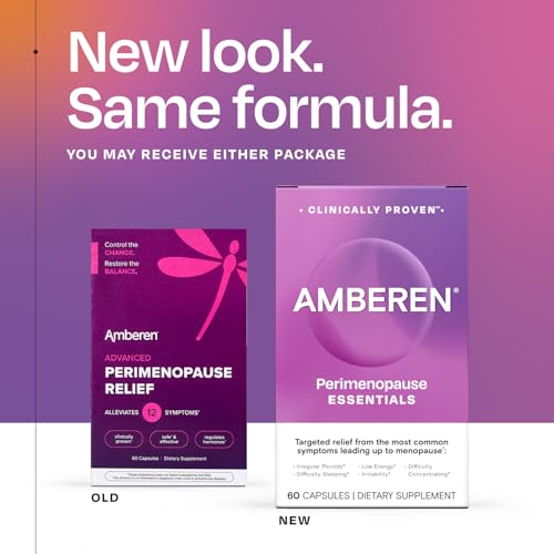 Amberen Perimenopause, Peri-Menopause Multi-Symptom Relief, Vitamin B, Vitamin E & Antioxidants Supplement, Clinically Shown to Help Support Hormone Balance, Hot Flashes & Night Sweats, 60 Count Amberen buy supplements canada
