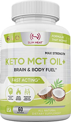 Slim Heat Keto MCT Oil Capsules with C8 & C10 - Fast Acting Ketosis Brain & Body Fuel Slim Heat buy supplements canada