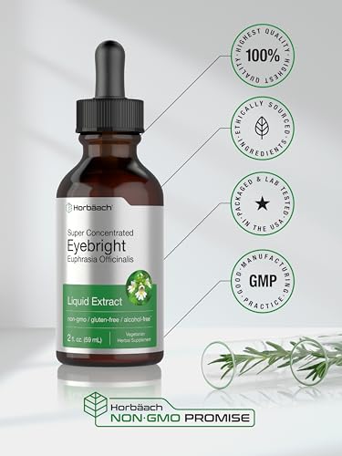 Eyebright Herb Supplement | 2 fl oz | Alcohol Free Drops | Super Concentrated Liquid Horbäach buy supplements canada
