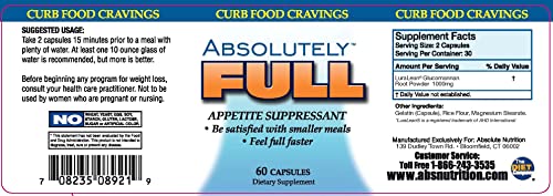 Absolute Nutrition, Curb Food Cravings, Absolutely Full, 60 Caps Absolute Nutrition buy supplements canada