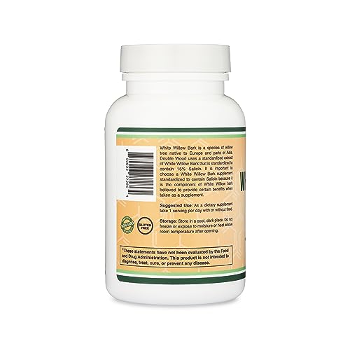 White Willow Bark Capsules 800mg per Serving, 120 Count (Willow Bark Extract Std. Double Wood Supplements buy supplements canada
