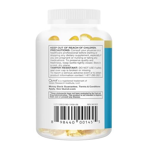 Qunol Fish Oil Omega 3 Mini Softgels, 1000mg Omega 3 EPA + DHA, Ultra Pure Supplements, Heart Health Support, Lemon Flavor Qunol buy supplements canada