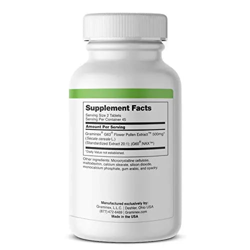 Graminex PollenAid Prostate Supplement: All Natural Prostate Support for Bladder Control & Urinary Tract Health, Rye Pollen Extract Made in USA, 90 Tablets (Pack of 2) Graminex buy supplements canada