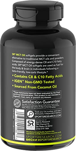 Sports Research Keto MCT Oil Capsules derived from Coconut Oil | Keto Fuel for The Brain Sports Research buy supplements canada