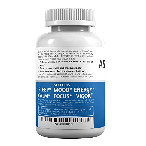 Aswagandha Vitamin Stress Relief Supplement. Cortisol Blocker Ashwagandha Capsules Dr. Matthew buy supplements canada