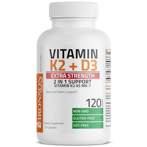 Bronson Vitamin K2 (MK7) with D3 Extra Strength Supplement Bone and Heart Health Non Bronson buy supplements canada