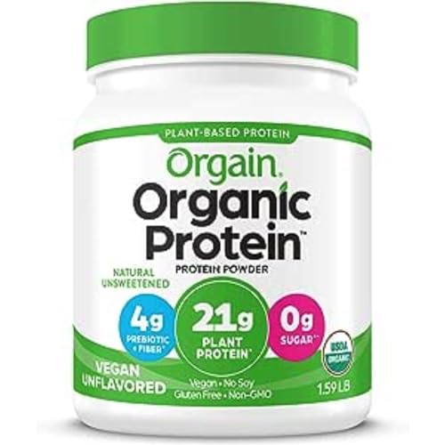 Orgain Organic Unflavored Vegan Protein Powder, Natural Unsweetened - 21g Plant Based Orgain buy supplements canada