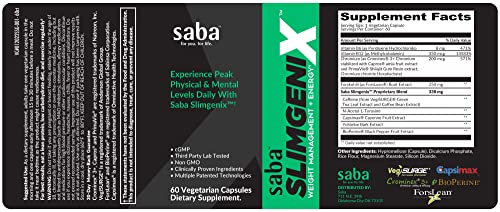 Saba SlimGenix -Energy, Weight Management, Appetite Control, Focus, Fat Burner Saba buy supplements canada