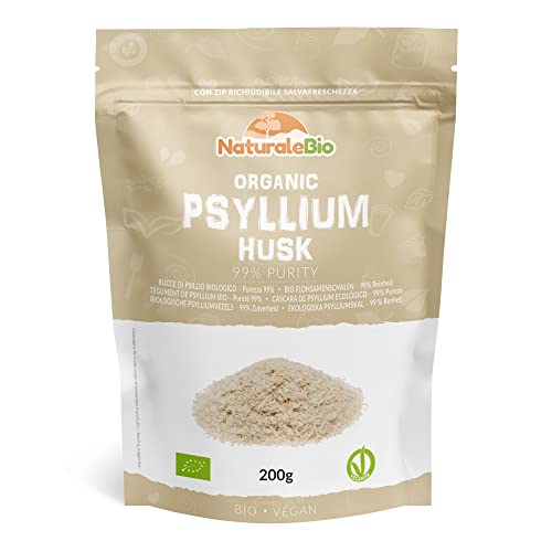 Organic Psyllium Husk - 99% Purity - 200g. Pure & Natural Psyllium Seed Husks NaturaleBio buy supplements canada