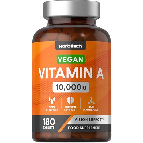 Vitamin A Tablets 10000iu | 180 Count | High Strength Vitamin A as Retinol Acetate Horbäach buy supplements canada
