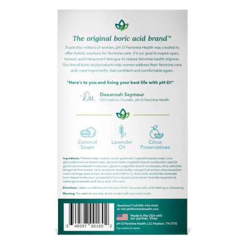 pH-D Feminine Health - Boric Acid Foam Wash - pH-Balanced, Paraben-Free, and Plant-based pH-D Feminine Health Support buy supplements canada