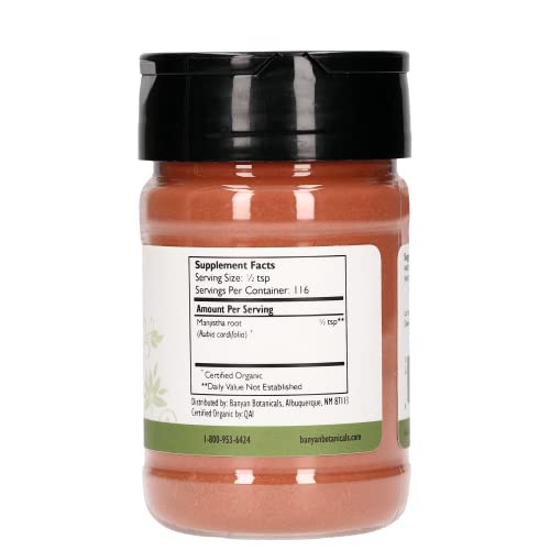 Banyan Botanicals Manjistha Powder, Spice Jar - USDA Organic - Rubia cordifolia - Cleanses Banyan Botanicals buy supplements canada