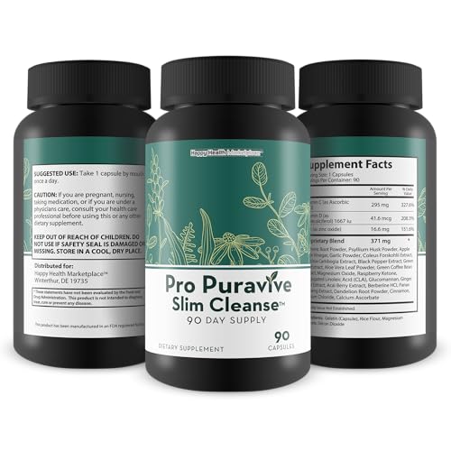 Pro Puravive Slim Cleanse - 90 Day Supply - Our Best Gentle Full Body Detox Cleanse Happy Health Marketplace buy supplements canada