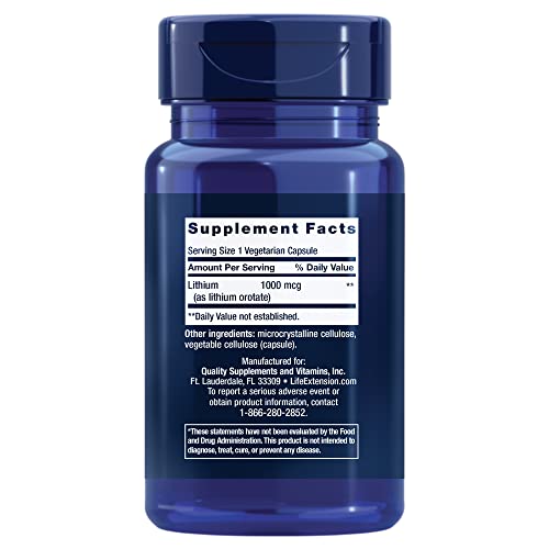Life Extension Lithium 1000 mcg - for Brain Health, Anti-Aging & Longevity Life Extension buy supplements canada