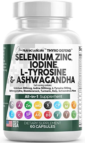 Selenium 300mcg Zinc 50mg Iodine 500mcg L Tyrosine 500mg Ashwagan Clean Nutraceuticals buy supplements canada