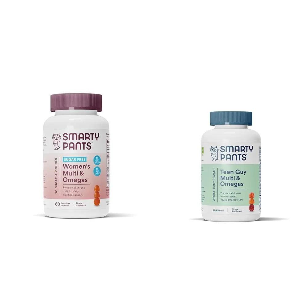SmartyPants Women's Multivitamin Gummies, Sugar Free: Biotin, Methylfolate, Omega 3 (ALA), Vitamin D & Teen Guy Multivitamin Gummies: Omega 3 Fish Oil (EPA/DHA), Vitamin D3, C, Vitamin B12, B6 SmartyPants buy supplements canada