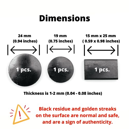 KarelianMasters Shungite Stone Stickers - Natural Stone Adhesive Plates for Phones (Set of 3 Plates) KARELIANMASTERS buy supplements canada