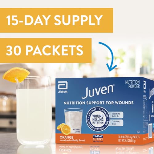 Juven Therapeutic Nutrition Drink Powder Including Collagen Peptides, Amino Acids, and HMB for Wound Healing Support, Orange, 30 Packets Juven buy supplements canada