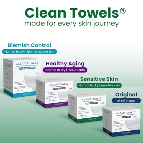 CLEAN SKIN CLUB Sensitive Skin Clean Towels® XL, Ultra-Soft Disposable Face Dry Wipes Infused with Aloe & Glycerin CLEAN SKIN CLUB buy supplements canada