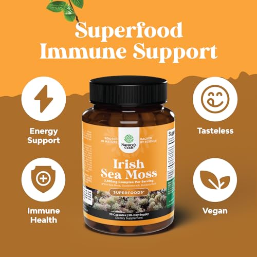 Organic Irish SeaMoss Capsules - Sea Moss and Bladderwrack Capsules with Burdock Natures Craft buy supplements canada