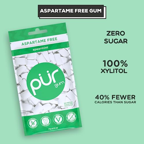 PUR Gum | Aspartame Free Chewing Gum | 100% Xylitol | Natural Spearmint Flavored Gum PUR buy supplements canada