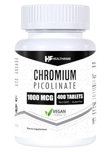 Chromium Picolinate 1000mcg | 400 Tablets | Support Carbohydrate Breakdown & Metabolism Healthfare buy supplements canada