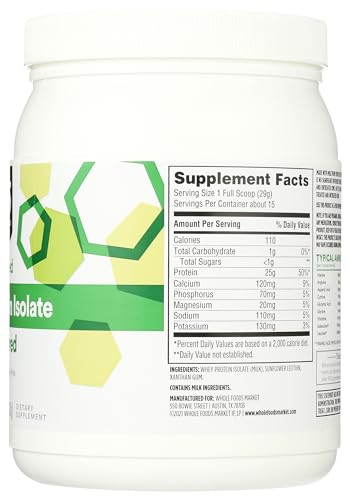 365 by Whole Foods Market, Unflavored Whey Protein Isolate, 15.1 Ounce 365 by Whole Foods Market buy supplements canada