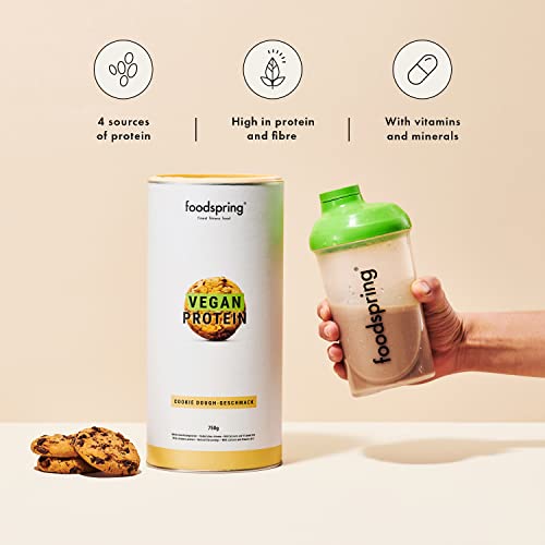 foodspring Vegan Protein Cookie Dough - 21g Protein per Shake to Build Muscle, B12, B6, folic Acid foodspring buy supplements canada