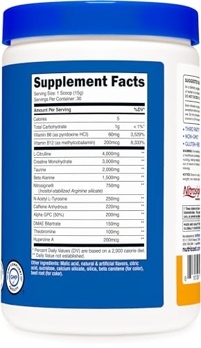 Nutricost Pre-C Pre-Workout Complex with Creatine (Peach Mango | 30 Servings) Powder Nutricost buy supplements canada