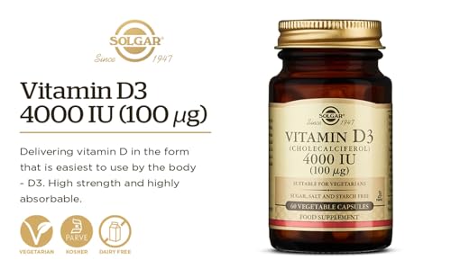 Solgar Vitamin D3 4000 IU (100 µg) Vegetable Capsules - Pack of 60 - Cholecalciferol SOLGAR buy supplements canada